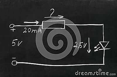 Calculate the resistor Stock Photo