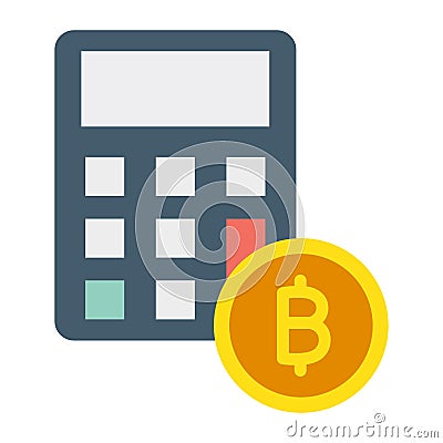 Calculation, bitcoin, bitcoin calculator, mining calculator fully editable vector icons Vector Illustration
