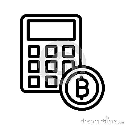 Calculation, bitcoin, bitcoin calculator, mining calculator fully editable vector icons Vector Illustration