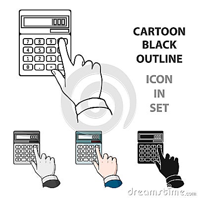 Calculation icon in cartoon style isolated on white background. Money and finance symbol stock vector illustration. Vector Illustration