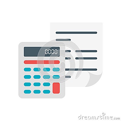 Calculation icon vector sign and symbol isolated on white background, Calculation logo concept Vector Illustration