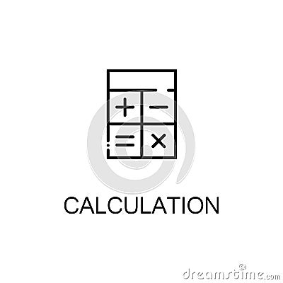 Calculation line icon Vector Illustration