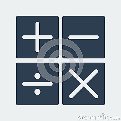 Calculator arithmetic operation icon.Vector Illustration Vector Illustration