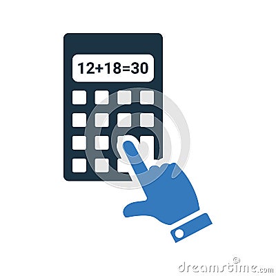 Calculator, calculation, mathematics icon. Simple editable vector illustration Vector Illustration