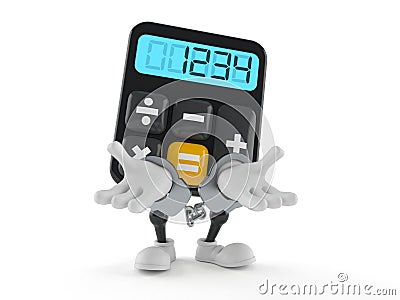 Calculator character in handcuffs Cartoon Illustration