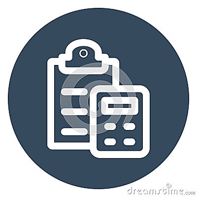 Calculator, chart bold vector icon which can easily edit Stock Photo
