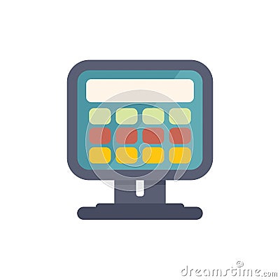 Calculator displaying calculating computing finance accounting concept icon Vector Illustration
