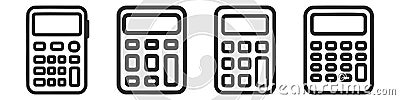 Calculator icon vector set, collection, pack. Savings, finances sign isolated on white, economy concept Stock Photo