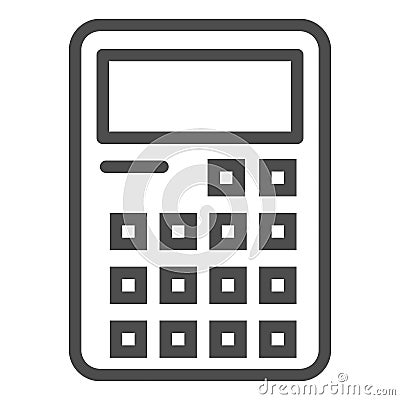 Calculator line icon. Accounting sign vector illustration isolated on white. Calculation outline style design, designed Vector Illustration