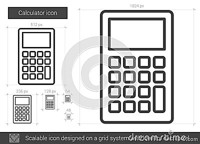 Calculator line icon. Vector Illustration