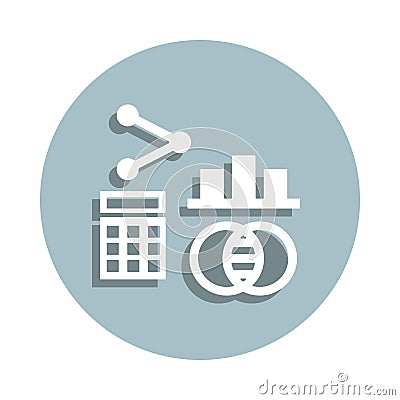 Calculator, mathematical badge icon. Simple glyph, flat vector of genetics and bioenginnering icons for ui and ux, website or Stock Photo