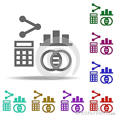 calculator, mathematical icon. Elements of Genetics and bioenginnering in multi color style icons. Simple icon for websites, web Stock Photo