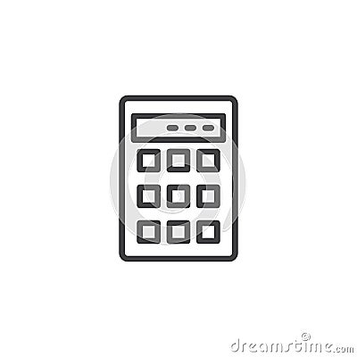 Calculator outline icon Vector Illustration