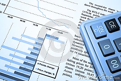 Business financial report accounting data chart graph finance analysis management market pen growth investment statistics research Stock Photo