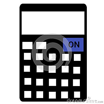 Calculator or small computer with white background. Stock Photo