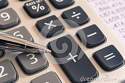 Calculator for tax accounting services, vintage filter. Stock Photo