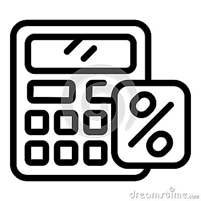 Calculator trade icon outline vector. Business crypto Stock Photo