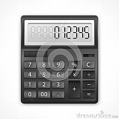 Calculator on white Vector Illustration