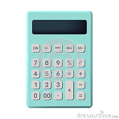 Electronic calculator. Digital keypad math isolated device vector illustration. Vector Illustration