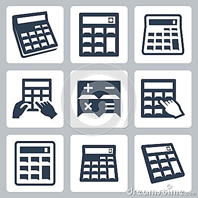 Calculators vector icons Vector Illustration