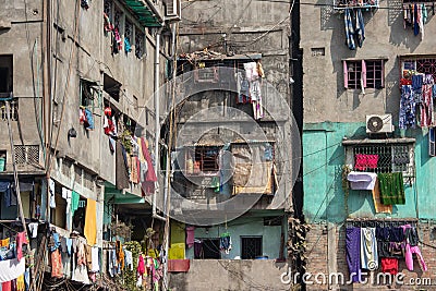 Old town of Calcutta, Some of the old buildings used for billboards also Editorial Stock Photo