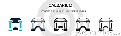 Caldarium icon in filled, thin line, outline and stroke style. Vector illustration of two colored and black caldarium vector icons Vector Illustration