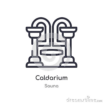 caldarium outline icon. isolated line vector illustration from sauna collection. editable thin stroke caldarium icon on white Vector Illustration