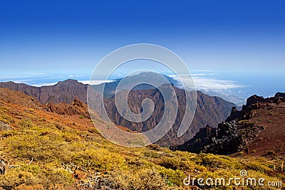 Caldera de Taburiente in Roque Muchachos Stock Photo