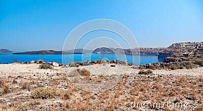 Caldera Nea Kameni viewpoint, Santorini, Greece Stock Photo