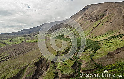 Caldera volcano Ksudach. South Kamchatka Nature Park. Stock Photo