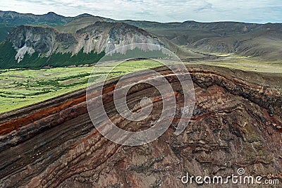 Caldera volcano Ksudach. South Kamchatka Nature Park. Stock Photo