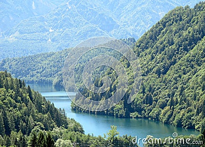 Caldonazzo lake in Trentino Stock Photo