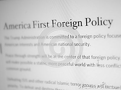 Foreign policy Editorial Stock Photo