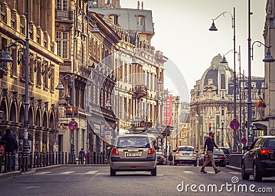 Calea Victoriei, Bucharest Editorial Stock Photo