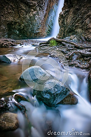 Caledonia waterfall. Platres viilage. Limassol District, Cyprus Stock Photo