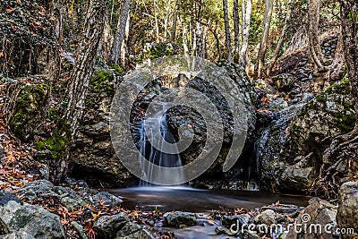 Caledonia waterfall , at Troodos Mountains Stock Photo