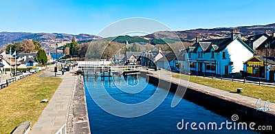 Caledonian Canal Locks Editorial Stock Photo