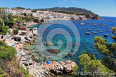 Calella de Palafrugell summer Editorial Stock Photo