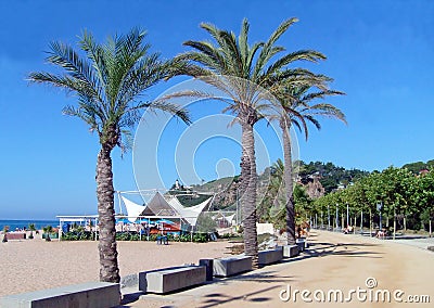 Calella Promenade Spain Stock Photo