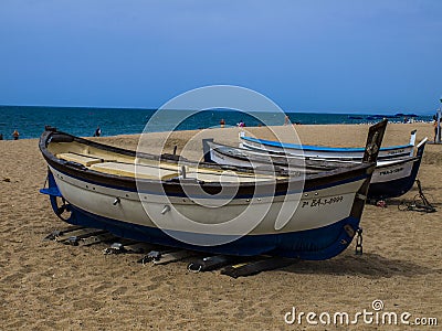 Calella is a resort town on the Spanish coast an hour away by train from Barcelona. Clean sea, clean beaches and cozy hotels attra Editorial Stock Photo