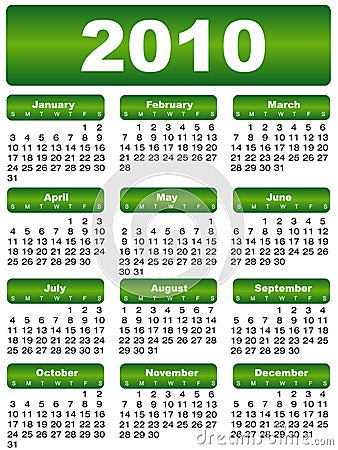 Calendar 2010 Vector Illustration