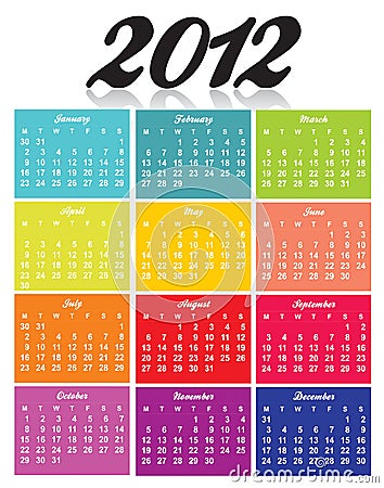 Calendar 2012 Stock Photo