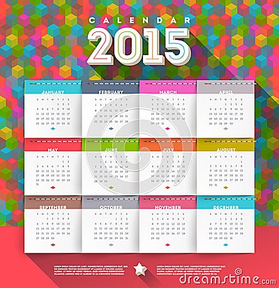 Calendar 2015 Stock Photo