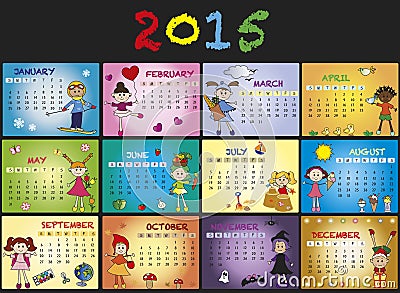 Calendar 2015 Stock Photo