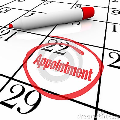 Calendar - Appointment Day Circled for Reminder Stock Photo