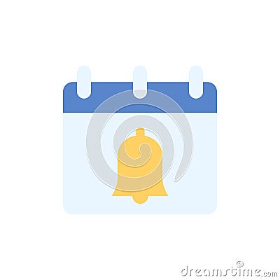 Calendar bell icon. Simple color vector elements of almanac icons for ui and ux, website or mobile application Stock Photo