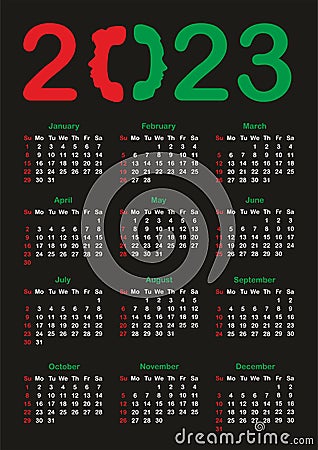 Calendar for 2023 Vector Illustration