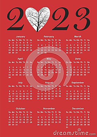 Calendar for 2023 Vector Illustration