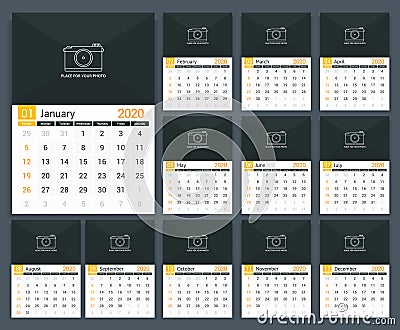 2020 Calendar Vector Illustration