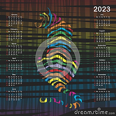 Calendar for 2023 Vector Illustration